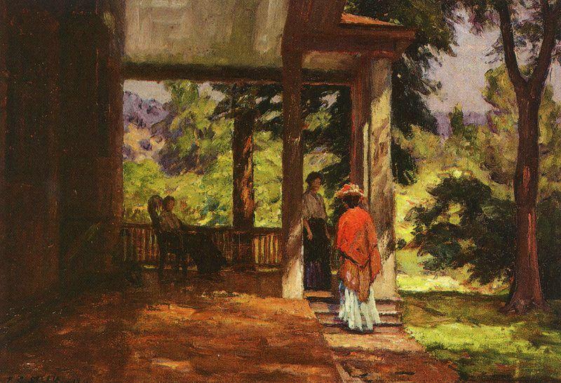 Theodore Clement Steele Woman on the Porch oil painting image